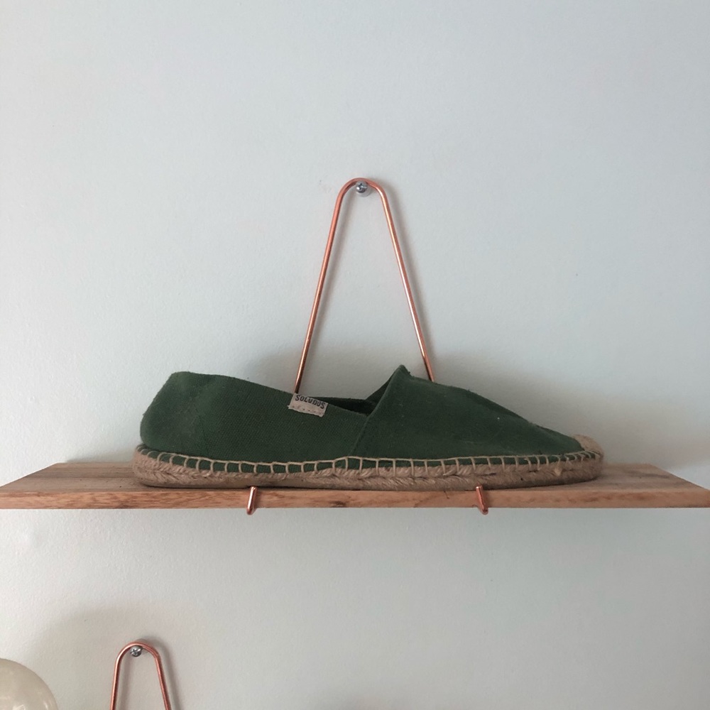 Unworn olive green Soludos espadrille